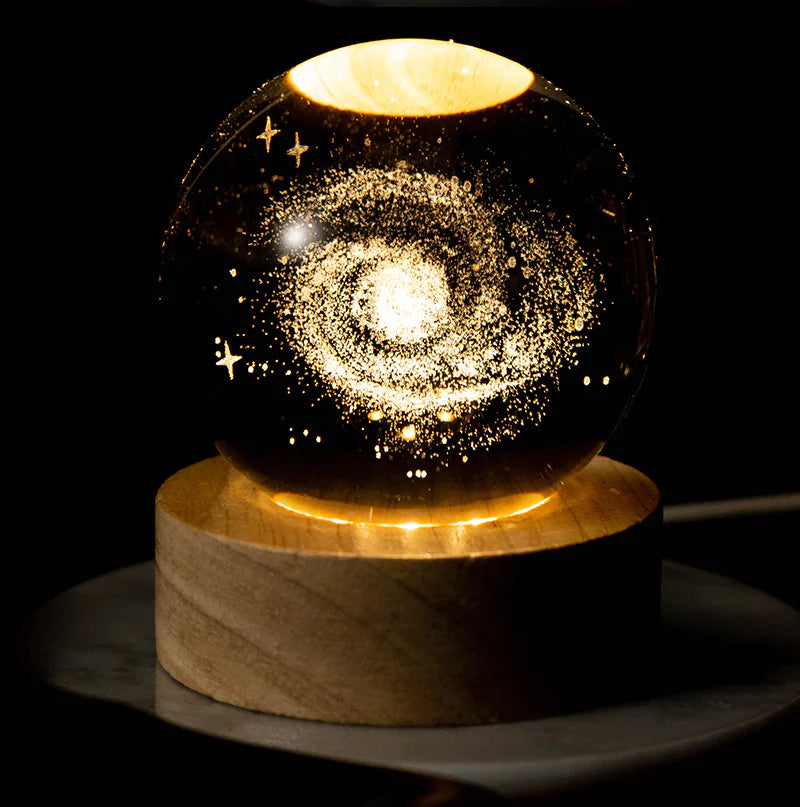 3D Solar System Crystal Ball Lamp