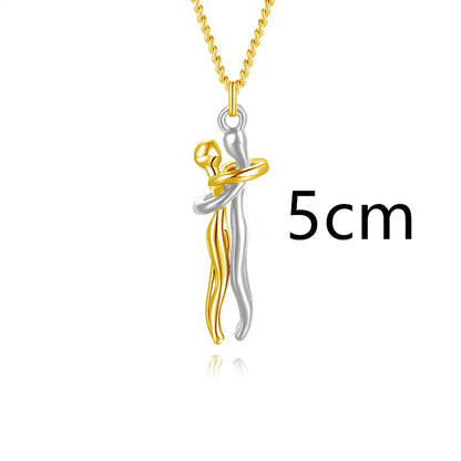 Couple Hugging Pendant Necklace for Women