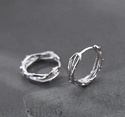 Sterling Silver Thorn Earrings