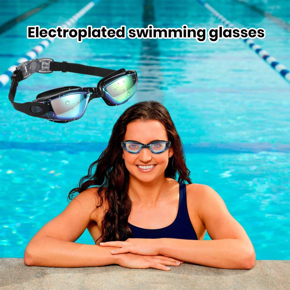 Clear Comfortable Swimming Goggles UV- Anti-Fog Swim Glasses Mirror Adult &amp; Kids