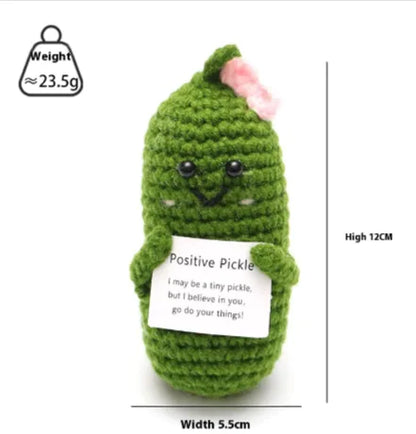 Crocheted Wool Positive Energy Potato – handcrafted with a facial expression