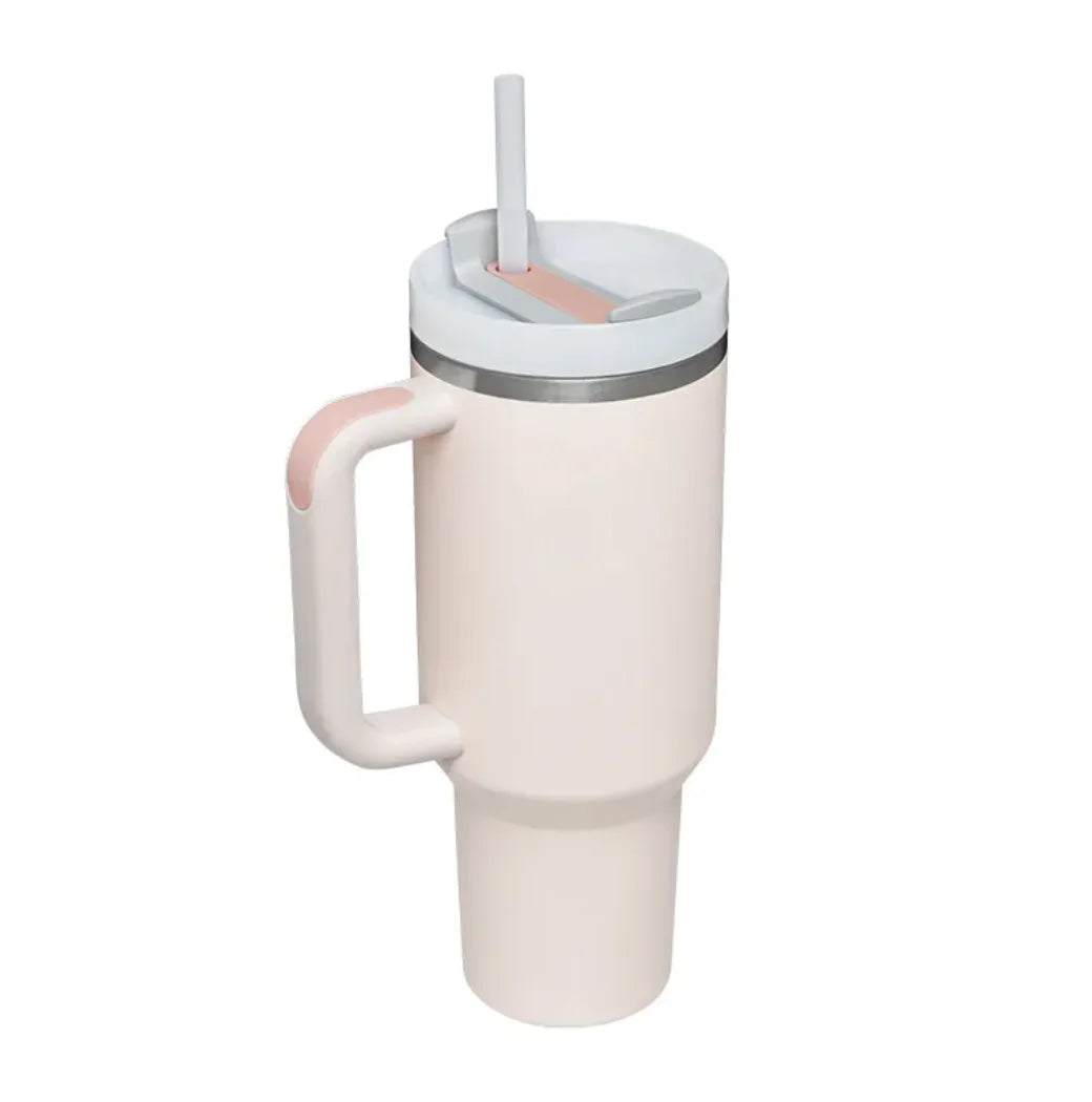 40oz Insulated Tumbler with Handle and Straw