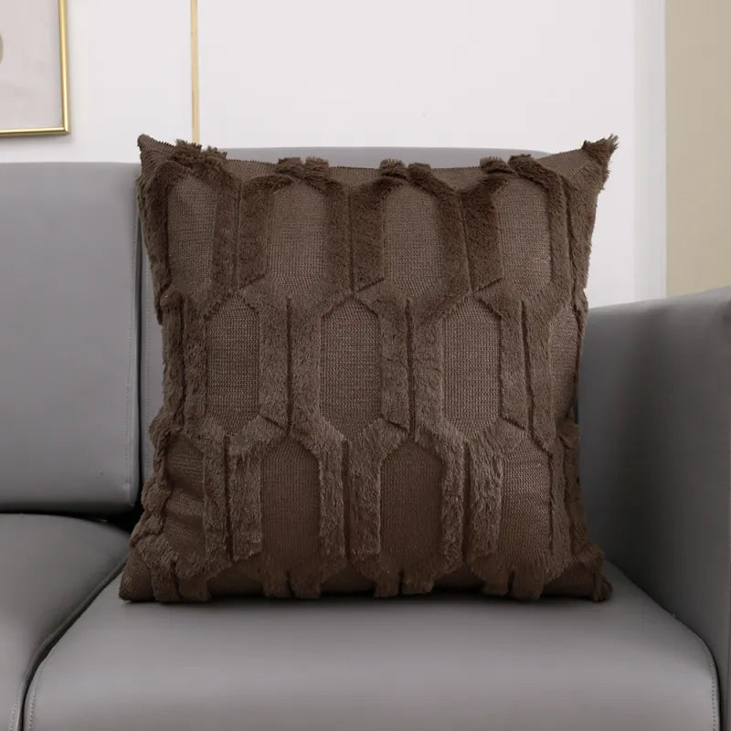 Classic Plush Embroidered Lumbar Pillow Sofa Cushion