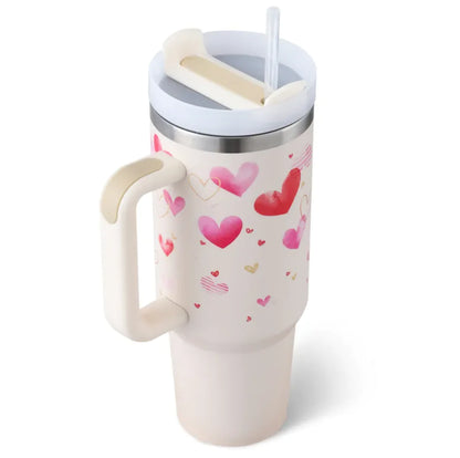 40oz Insulated Tumbler with Handle and Straw