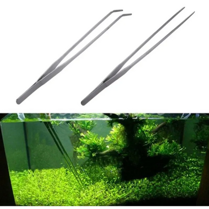 Curved Aquarium Tweezers - Stainless Steel