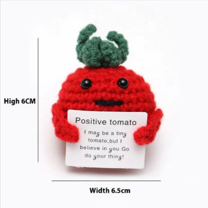 Crocheted Wool Positive Energy Potato – handcrafted with a facial expression