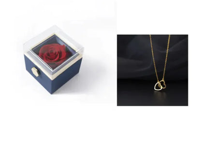 Elegant Rotating Rose Jewelry Box