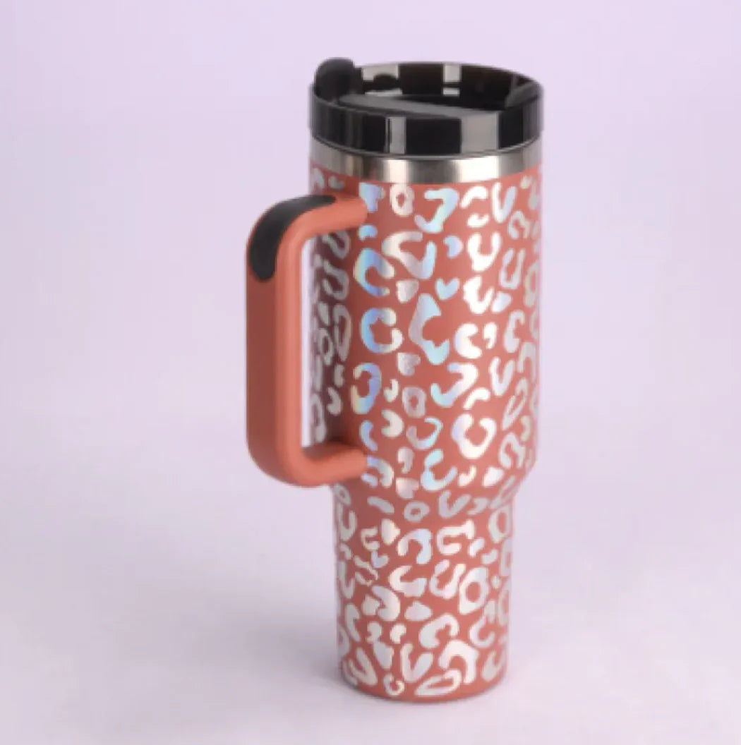 40oz Insulated Tumbler with Handle and Straw