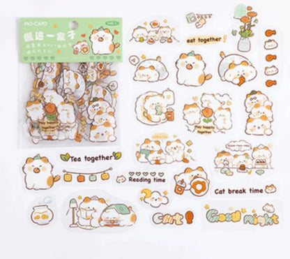 Cute Cartoon Animal Stickers - Bear, Rabbit &amp; More - Waterproof PET Diary Decals