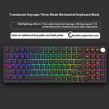 98 Key Wireless Bluetooth Three-model Mechanical Keyboard Gaming Electronic Sports Office