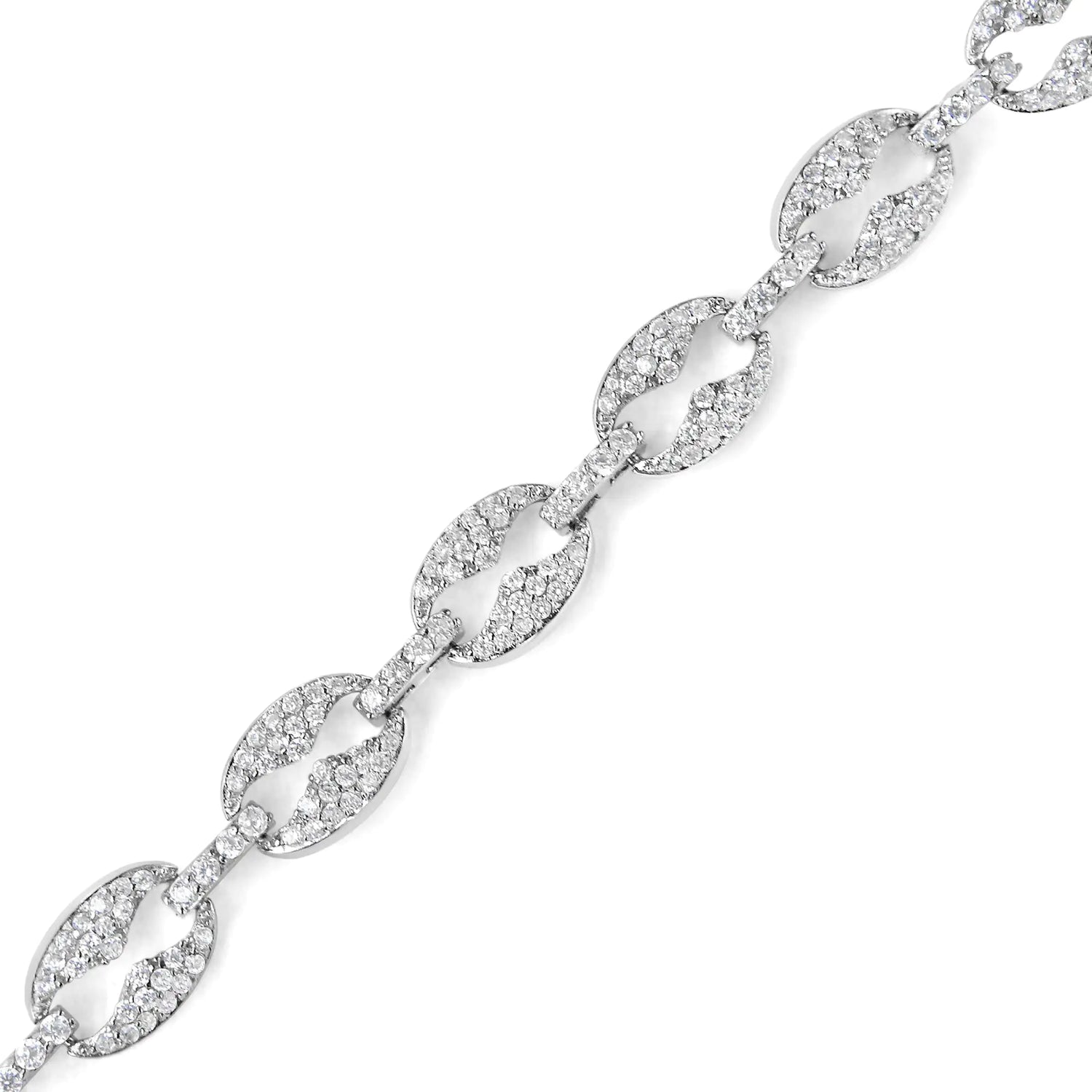 14K White Gold 1 1/2 Cttw Round Diamond Set Link Bracelet (I-J Color, I1-I2 Clarity) - 7&quot;