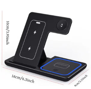 15W 3 In 1 Foldable LED Fast Wireless Charger