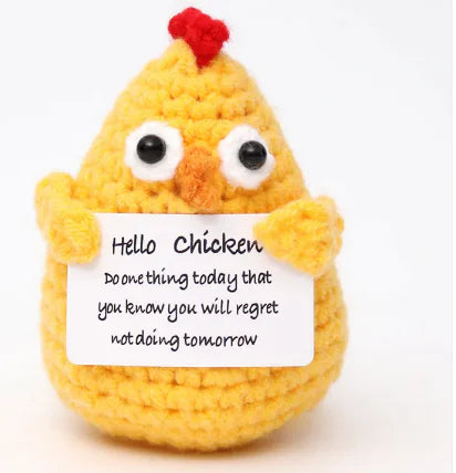 Crocheted Wool Positive Energy Potato – handcrafted with a facial expression