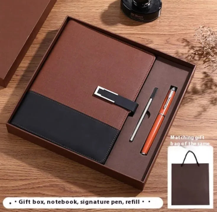 Business Thickening Notebook Soft Leather High-grade Gift Set