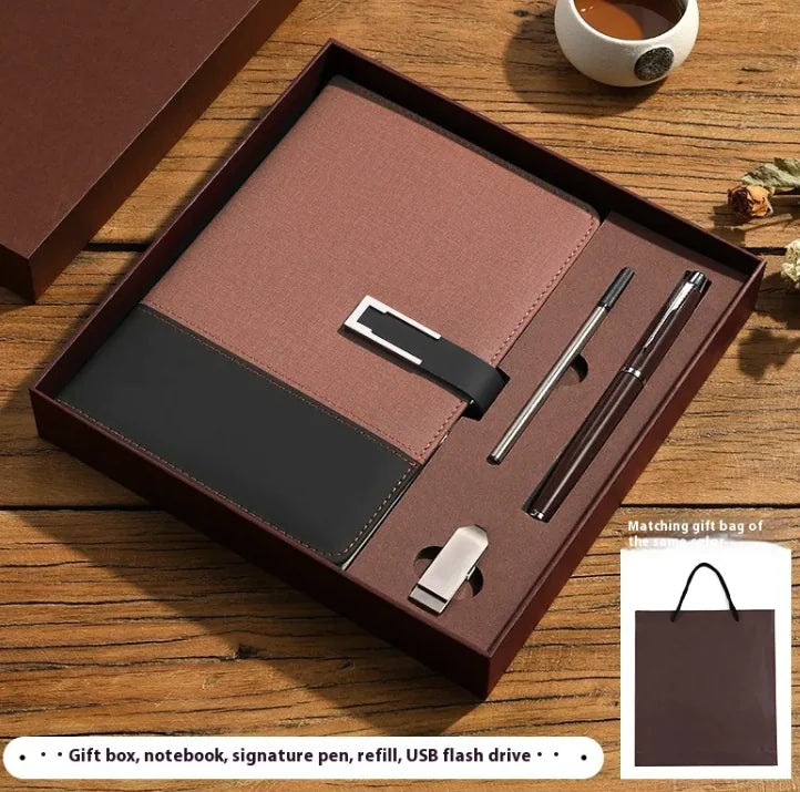 Business Thickening Notebook Soft Leather High-grade Gift Set