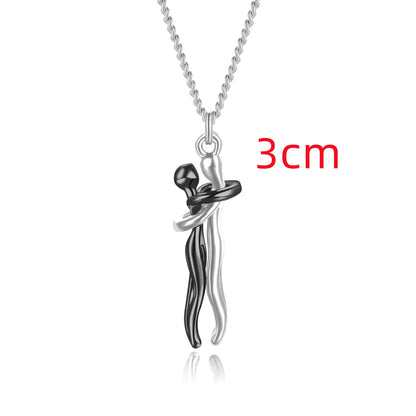 Couple Hugging Pendant Necklace for Women