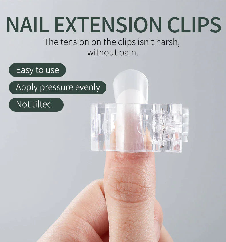 10 PCS Nail Tips Clip Quick Building Poly Builder Gel DIY Extension Clamp Clips