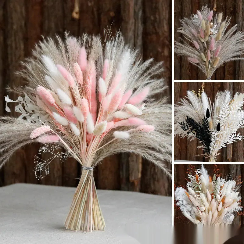 Small Dried Reed Flower Bouquet Finished Rabbit Tail Grass Mix And Match