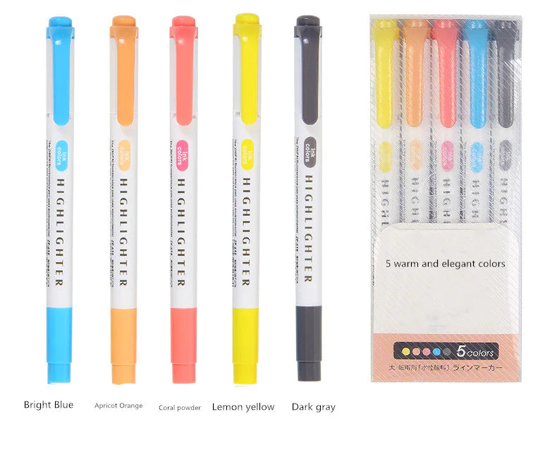 Double-Ended Highlighter Pen Set