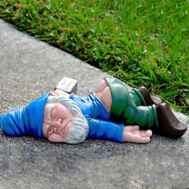 Drunk Dwarf Garden Gnome Decoration Drunken Ornament Decor Yard Patio Lawn US