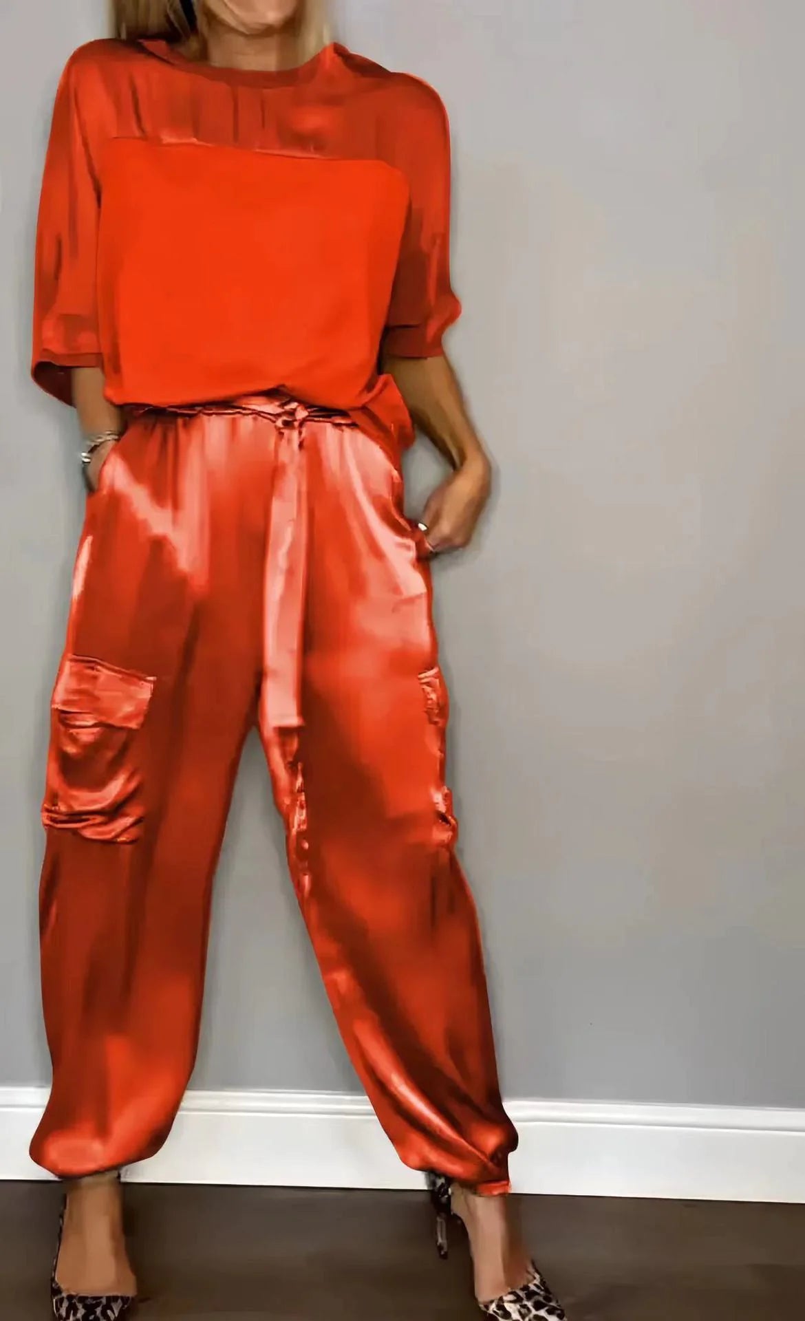 Satin Two-Piece Set for Women