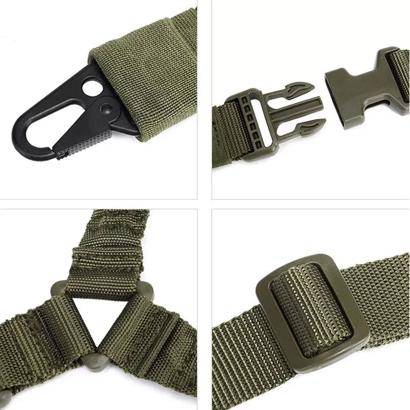 Heavy Duty Tactical Single Point Gun Rifle Sling Adjust &amp; Quick Detach QD Buckle