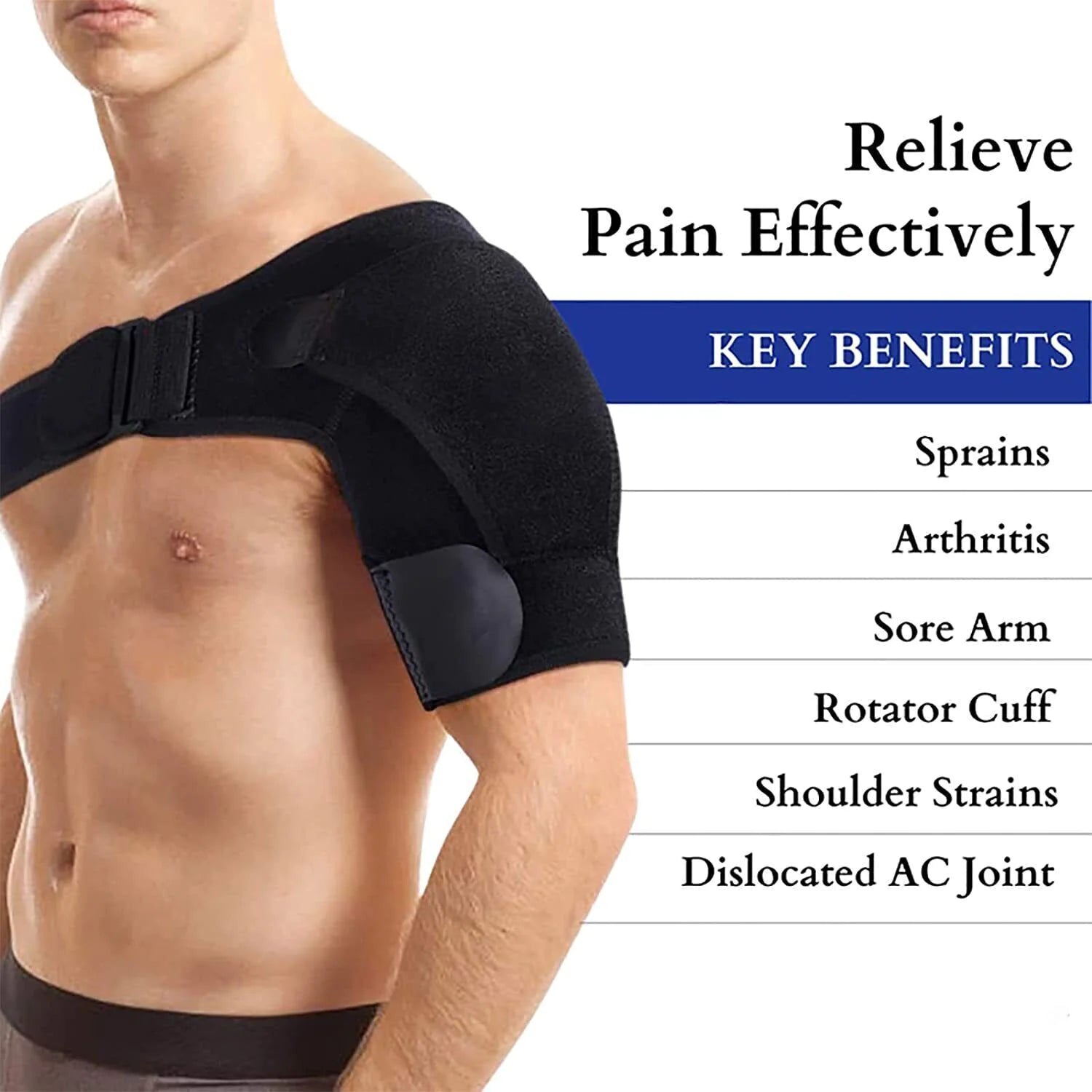 Shoulder Brace Support Compression Sleeve Torn Rotator Cuff AC Joint Pain Relief