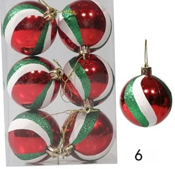 6cm Painted Christmas Ball Ornaments