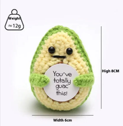 Crocheted Wool Positive Energy Potato – handcrafted with a facial expression