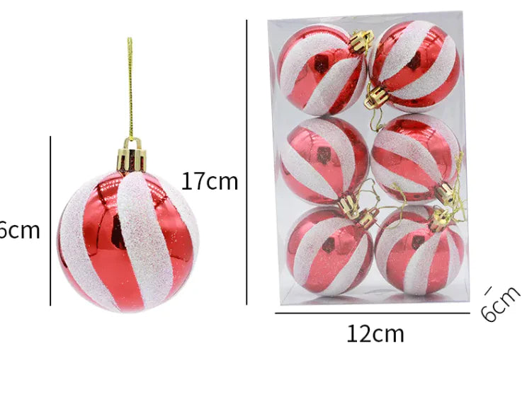 6cm Painted Christmas Ball Ornaments