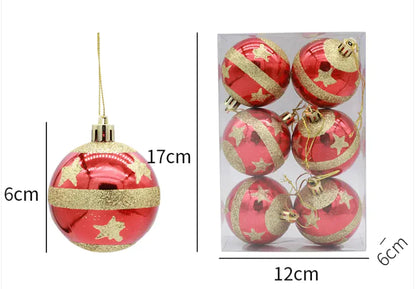 6cm Painted Christmas Ball Ornaments