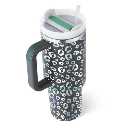 40oz Insulated Tumbler with Handle and Straw