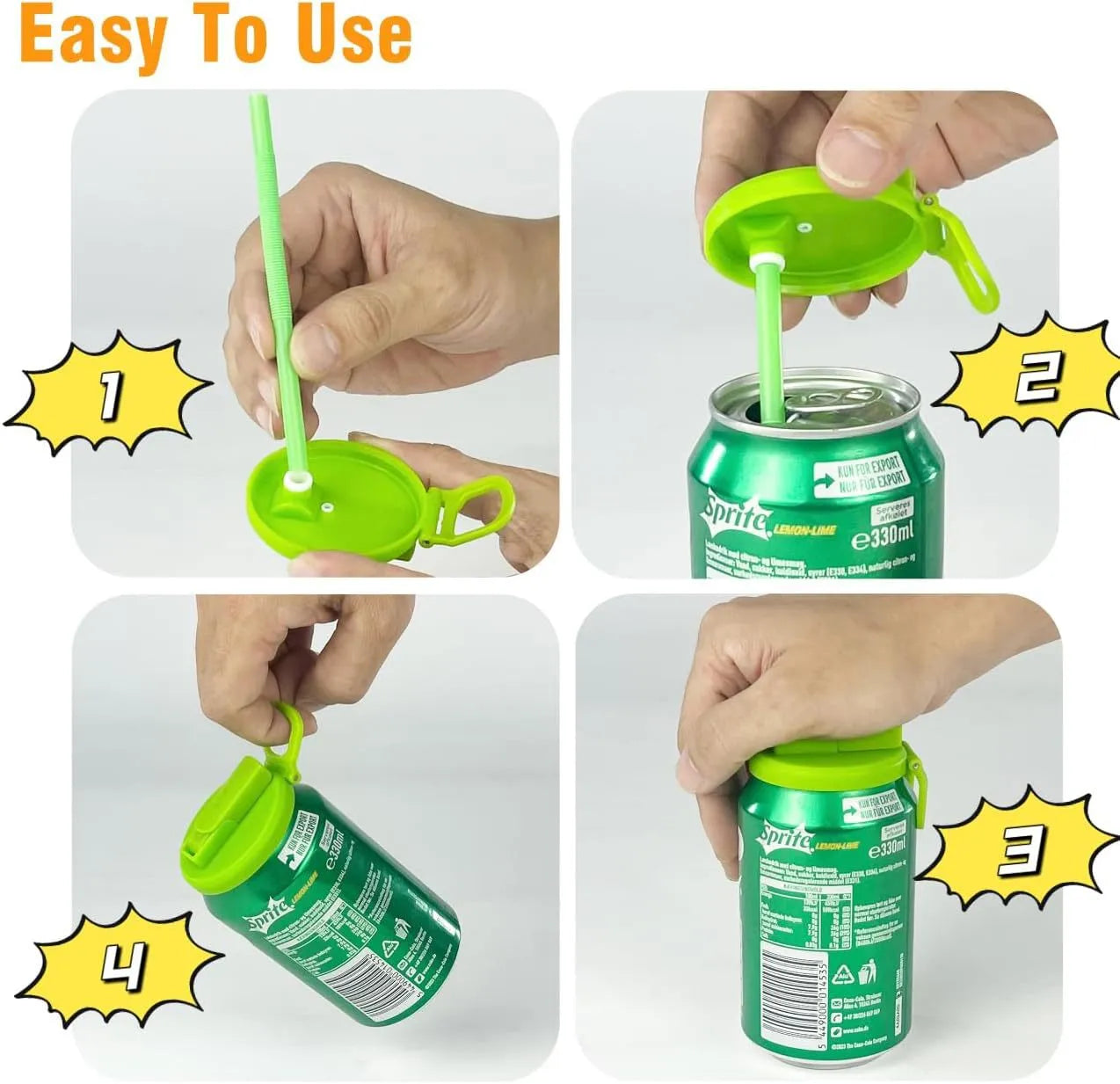 Fashion Silicone Straw Soda Can Lid