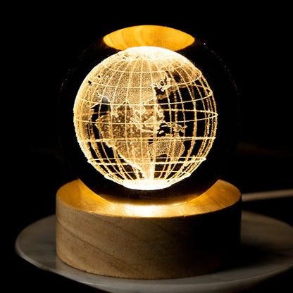 3D Solar System Crystal Ball Lamp