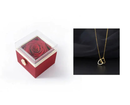 Elegant Rotating Rose Jewelry Box