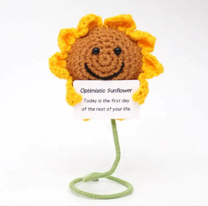 Crocheted Wool Positive Energy Potato – handcrafted with a facial expression