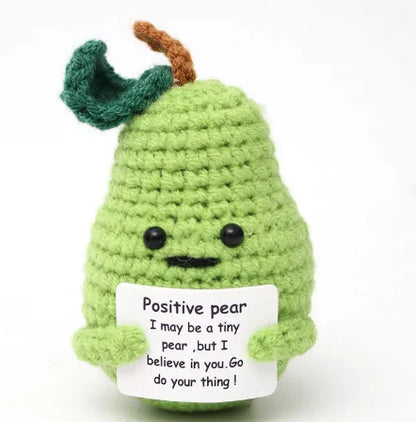 Crocheted Wool Positive Energy Potato – handcrafted with a facial expression