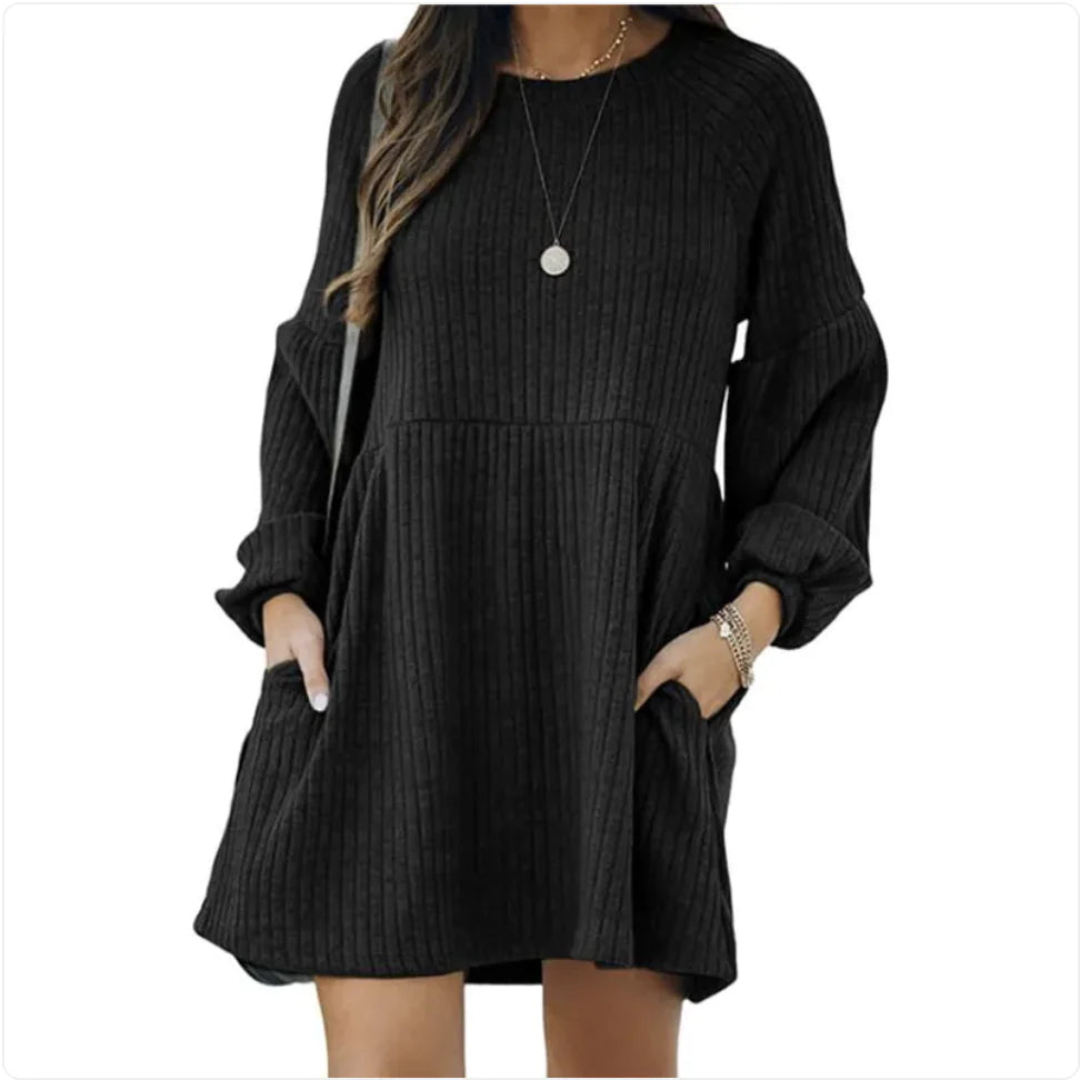 Long Sleeve Cotton Knit Dress