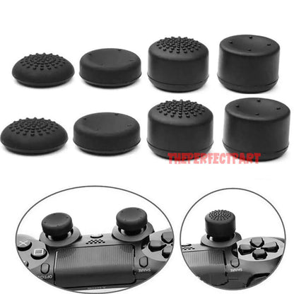 8Pcs Black Silicone Thumb Stick Grip Cover Caps For PS4 &amp; Xbox One Controller US