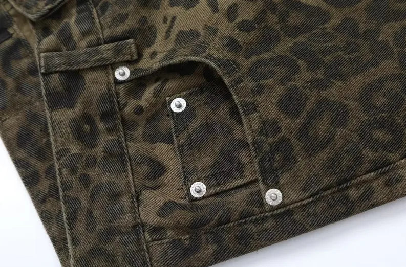 Vintage Leopard Print Jeans