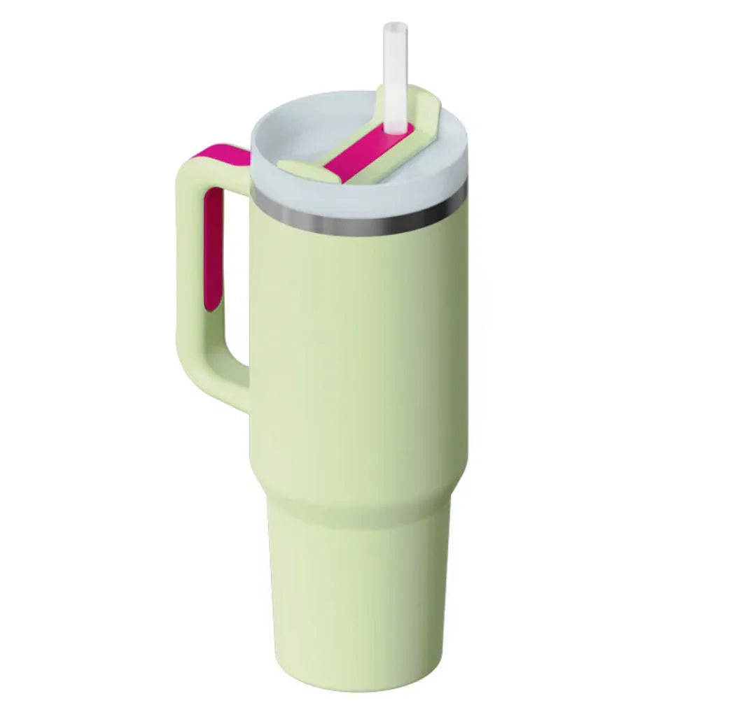 40oz Insulated Tumbler with Handle and Straw