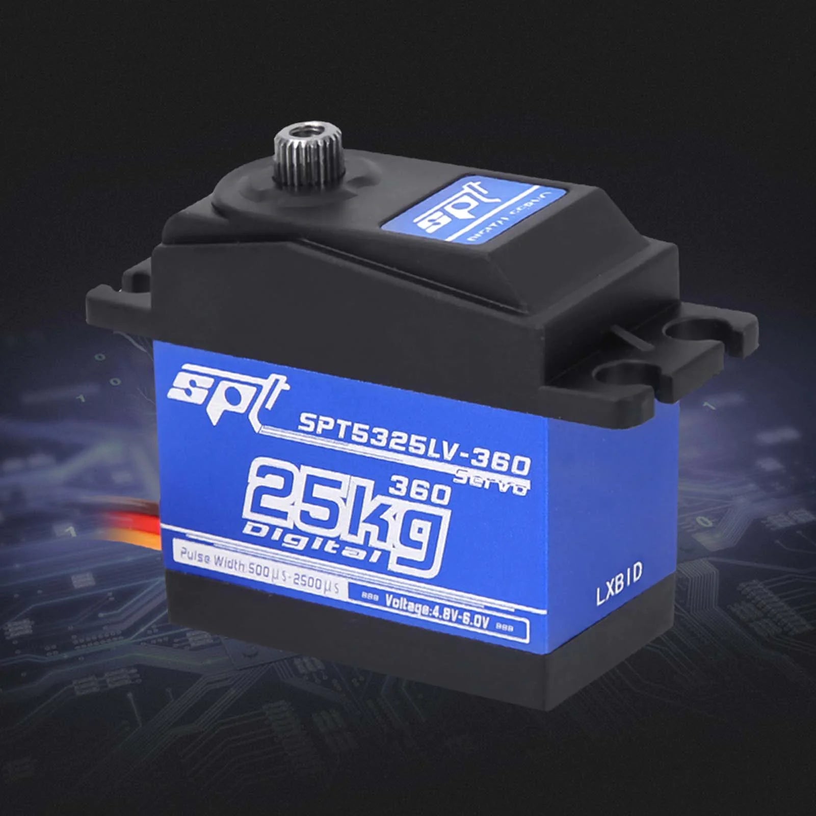 1500μs/ 330hz 360 Continuous Rotation SPT5525LV-360 25KG Digital Servo