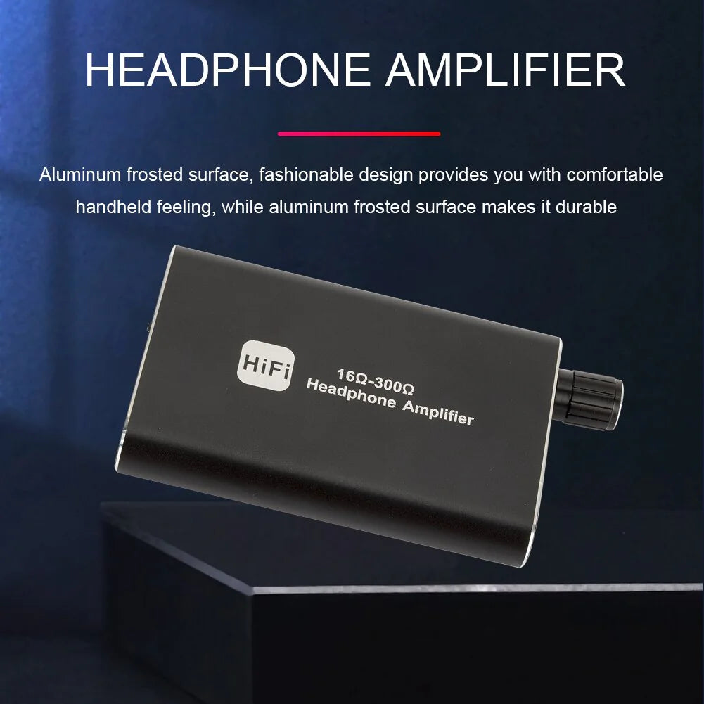 16-300Ω HIFI Headphone Amplifier Portable Earphone AMP 3.5mm w/ Audio USB Cable