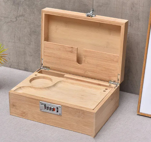 Bamboo Storage Box Solid Wood Clamshell