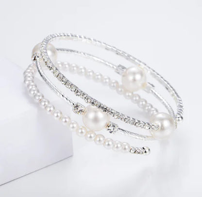 Pearl Crystal Rhinestone Bracelet