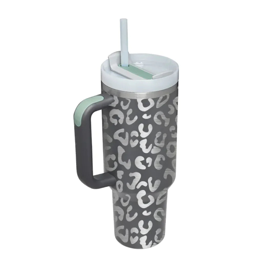 40oz Insulated Tumbler with Handle and Straw