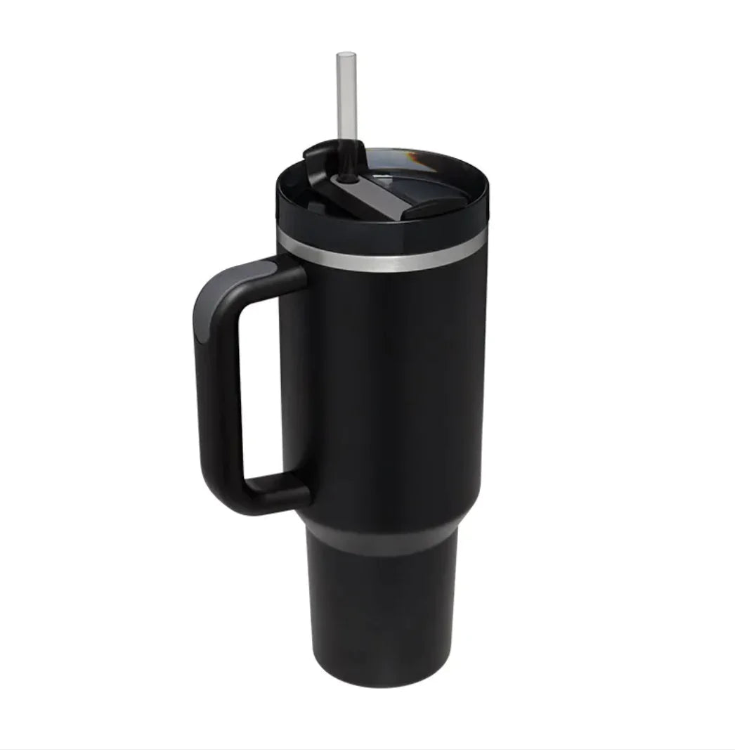 40oz Insulated Tumbler with Handle and Straw