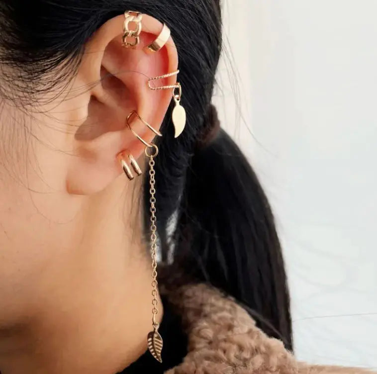 Creative Simple Non-pierced Ear Clip Five-piece Set