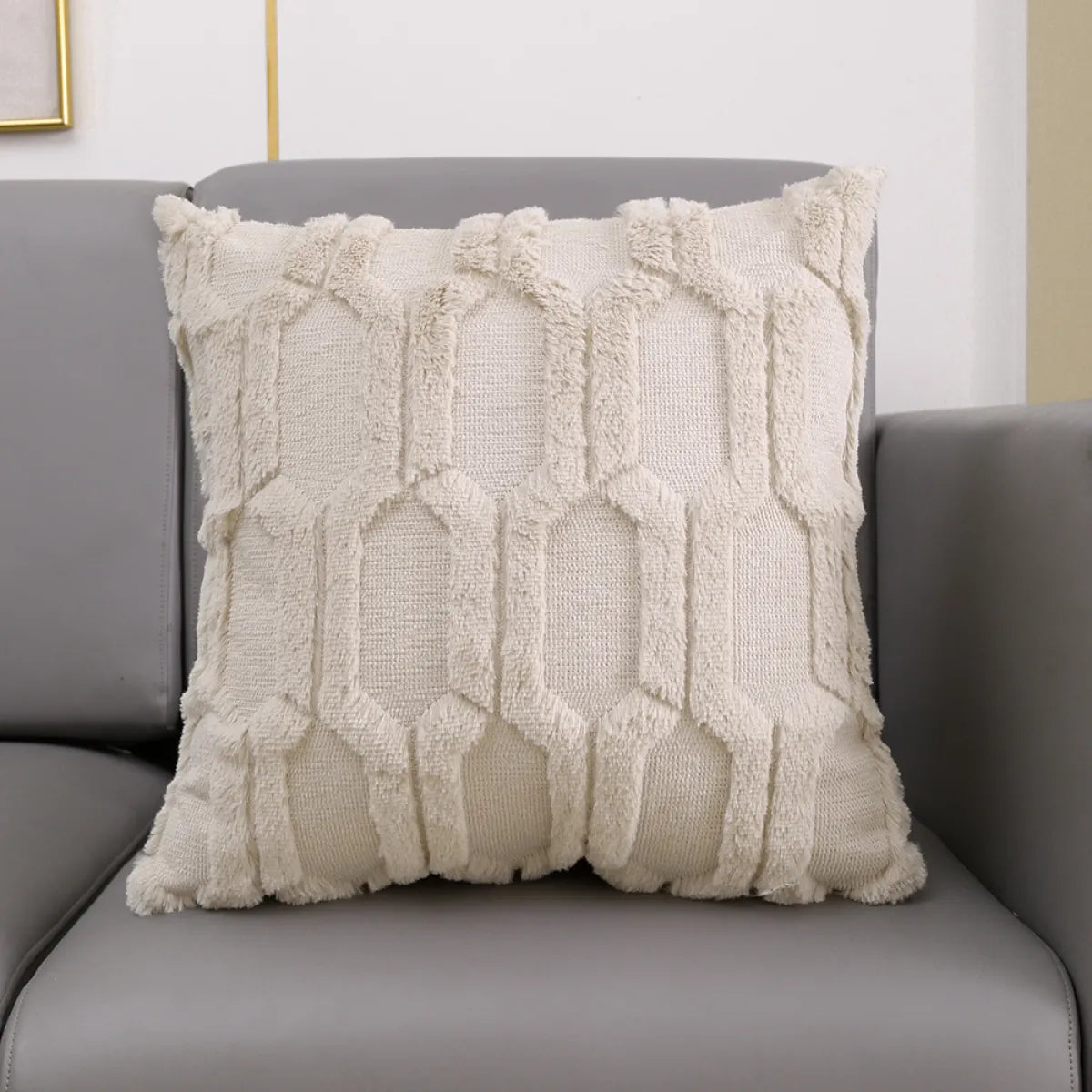 Classic Plush Embroidered Lumbar Pillow Sofa Cushion