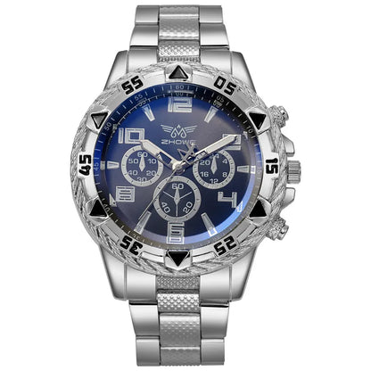 Three-eye Casual Steel Watch Alloy Fashion